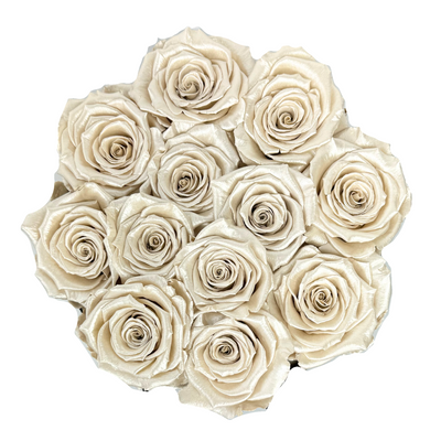 Signature Pearl White Preserved Roses Gift Box