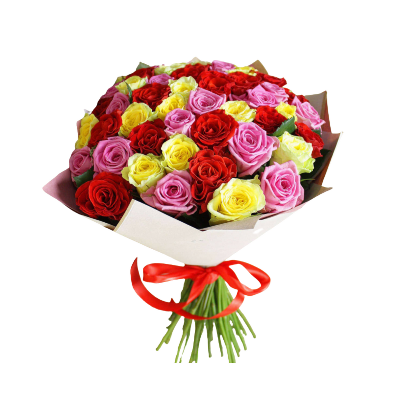 50 Colorful Mix Roses Bouquet