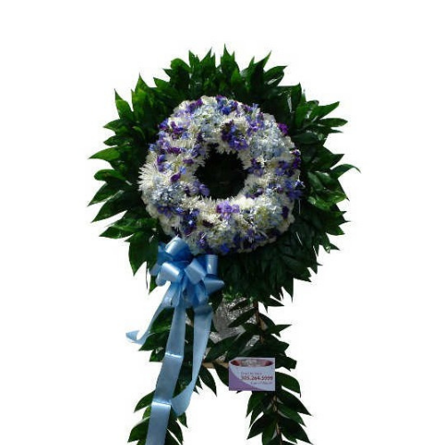 Blue Funeral Standing Wreath