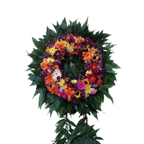 Autumn Mix Funeral Standing Wreath