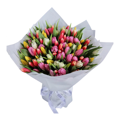 Hand Wrapped Tulips Bouquet