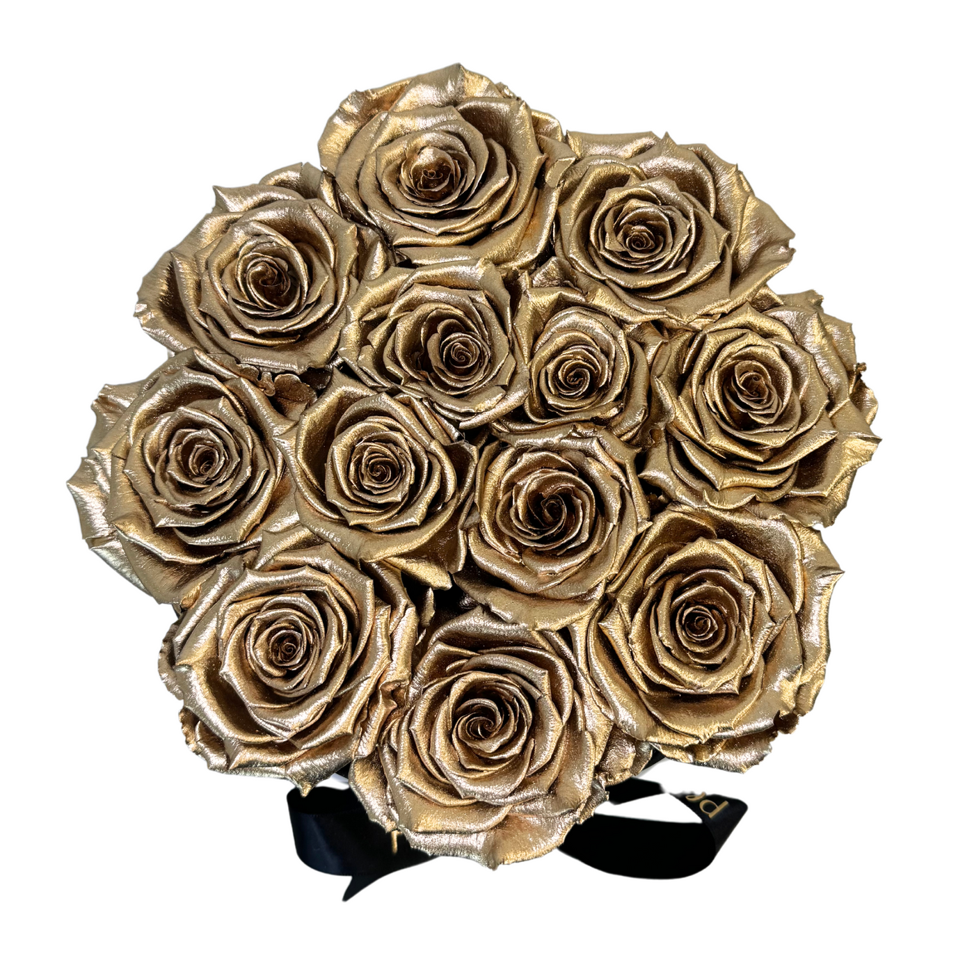 Signature Metallic Gold Preserved Roses Gift Box