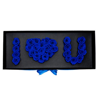 Preserved Blue Roses I Love You