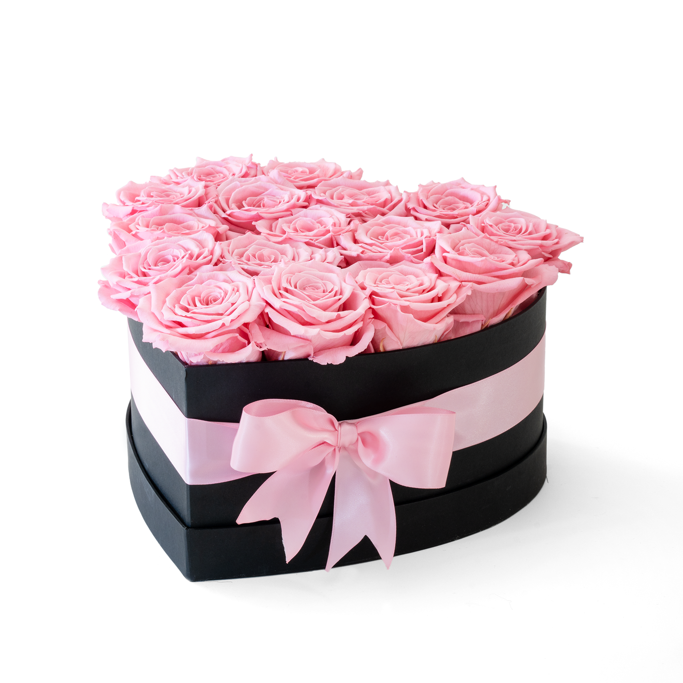 Preserved Pink Roses Heart Box