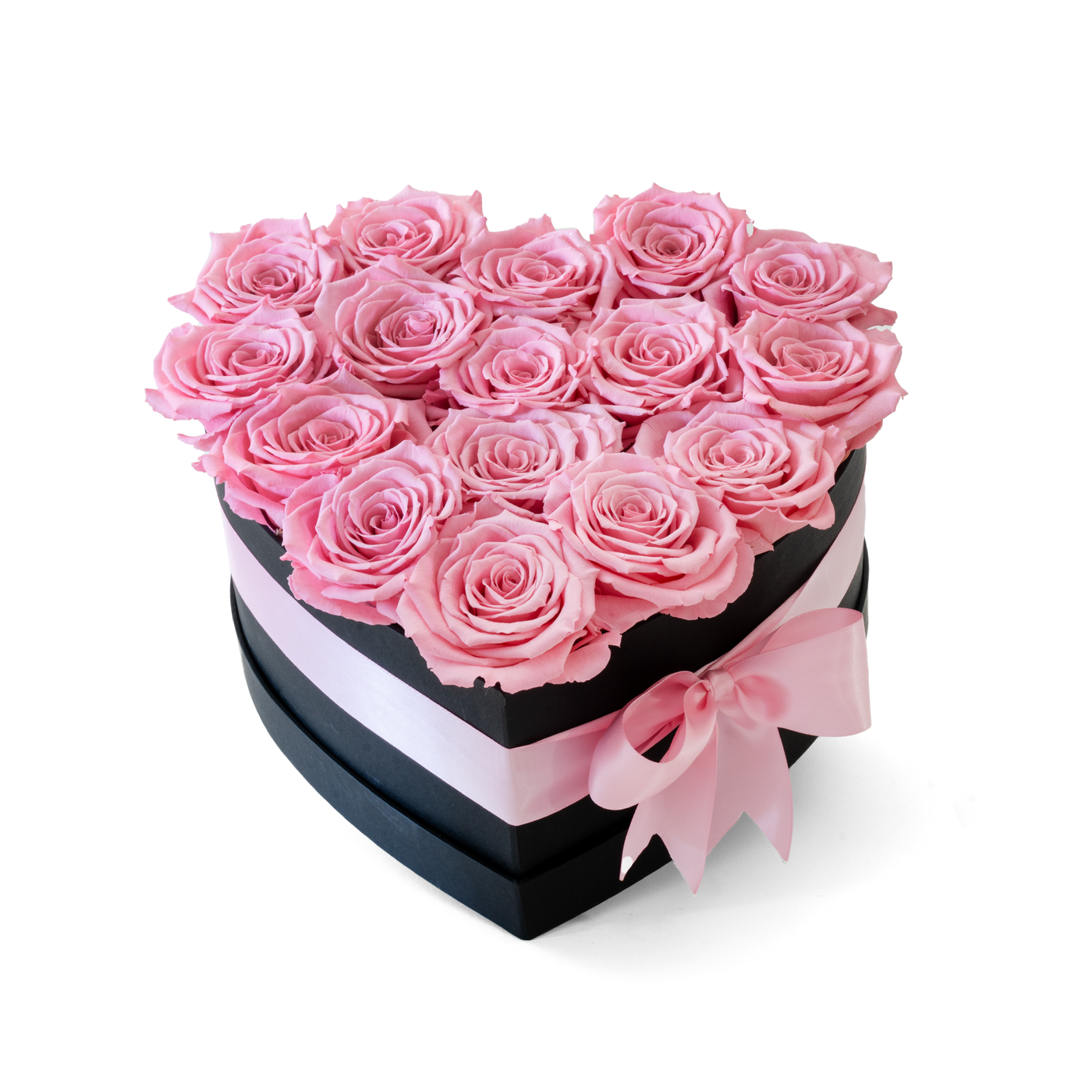 Preserved Pink Roses Heart Box