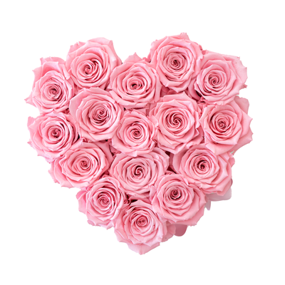 Preserved Pink Roses Heart Box