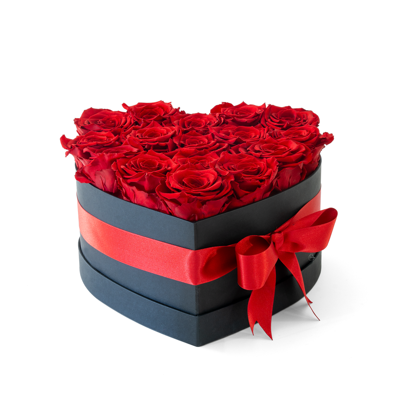 Preserved Red Roses Heart Box