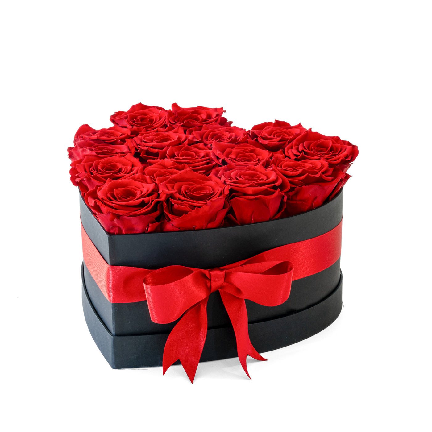 Preserved Red Roses Heart Box