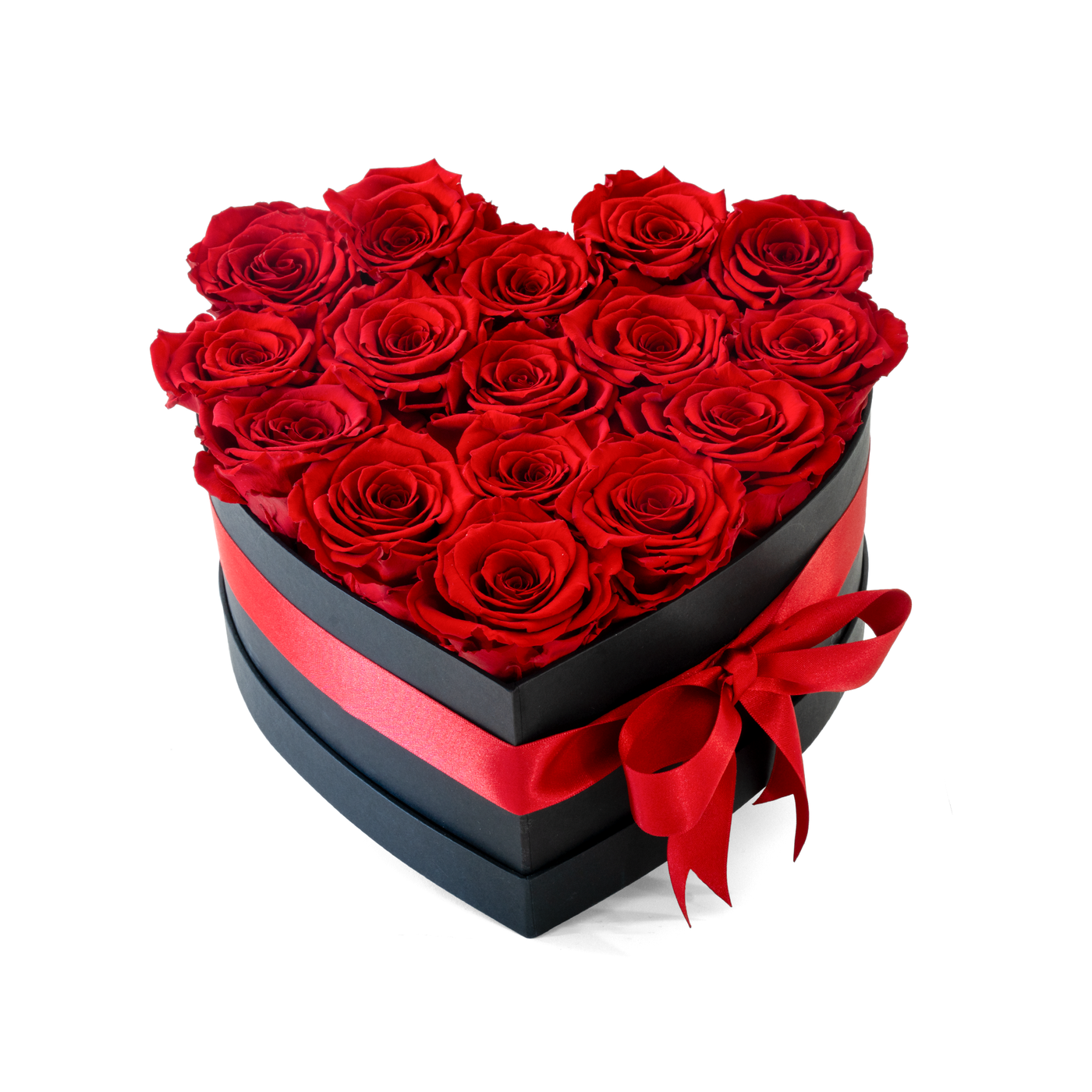 Preserved Red Roses Heart Box