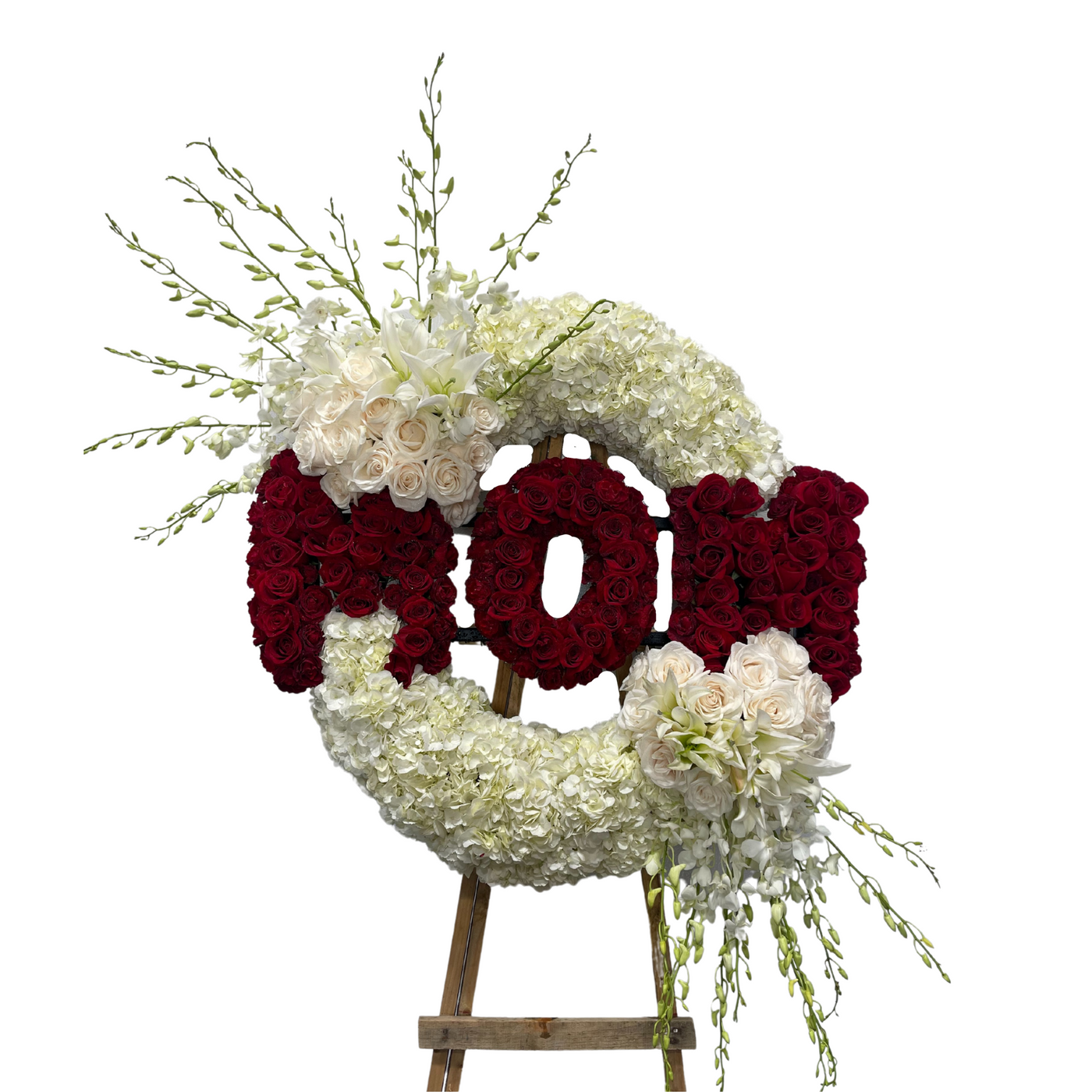 Custom MOM Floral Standing Wreath