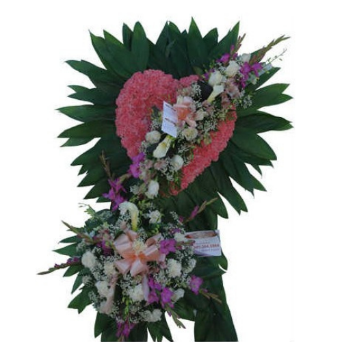 Pink and Lavender Funeral Standing Heart
