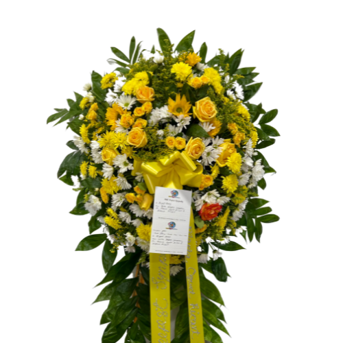 Yellow Funeral Standing Spray