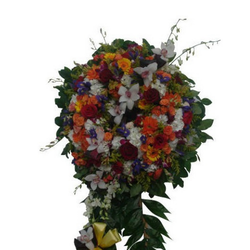 Deluxe Colorful Funeral Standing Wreath