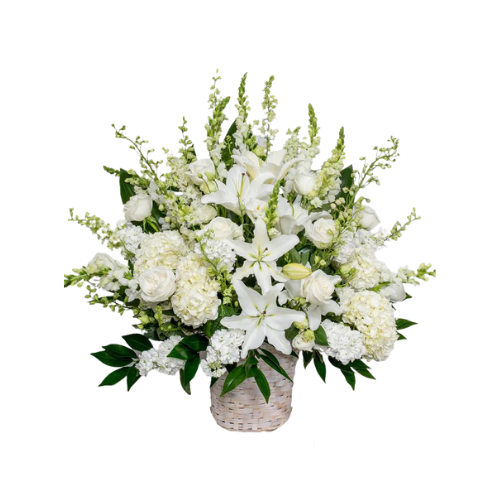 Deluxe Funeral Basket Flowers