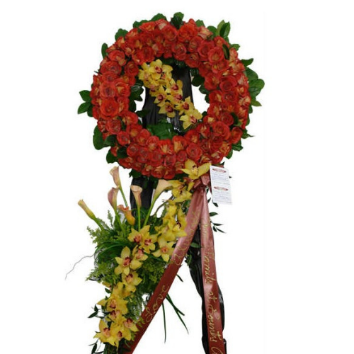 Modern Tropical Funeral Standing Wreath