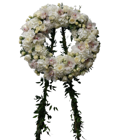 Peaceful White Funeral Standing Wreath